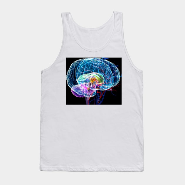 Brain anatomy, artwork (F003/0042) Tank Top by SciencePhoto